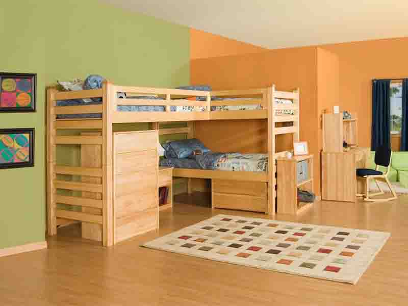 giường tầng thông minh cho 2 bé