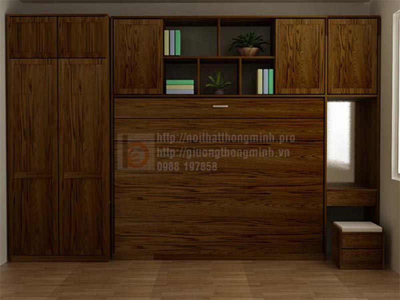 Mẫu tủ giường thông minh tiện lợi cho căn phòng nhỏ giuong gap thong minh 31 1