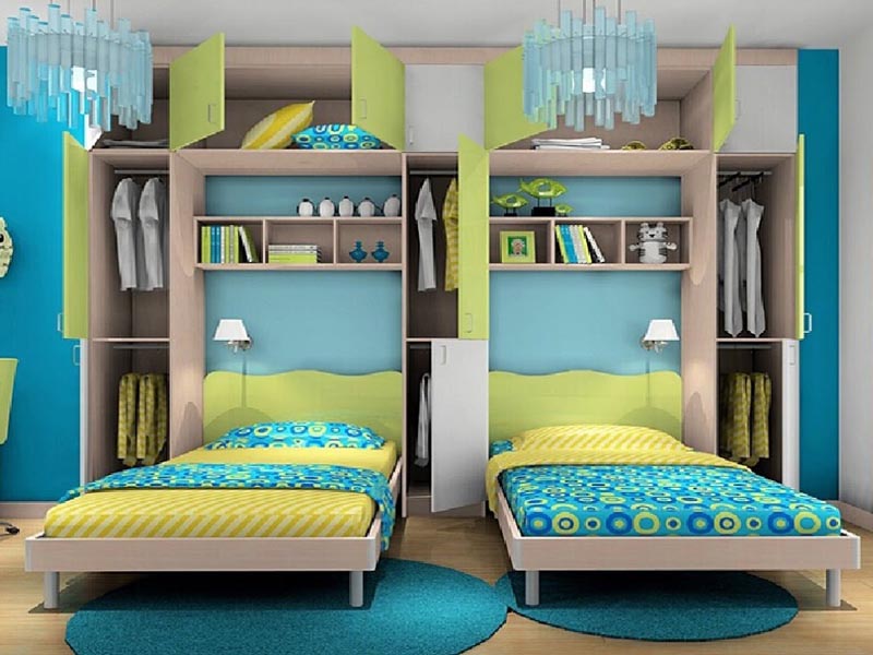 giường gấp thông minh cho trẻ kết hợp tủ quần áo