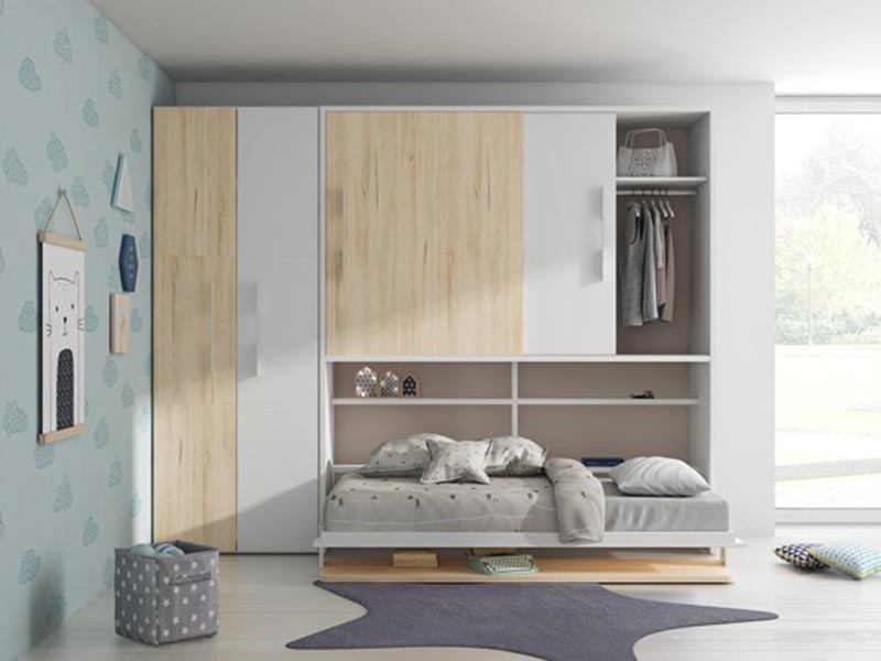 giường gấp thông minh cho trẻ kết hợp tủ quần áo