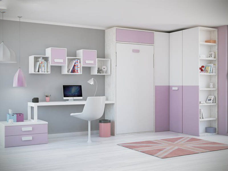 Mẫu giường ngủ gấp thông minh cho bé gái xinh xắn và tiện lợi giường ngủ gấp thông minh cho bé gái