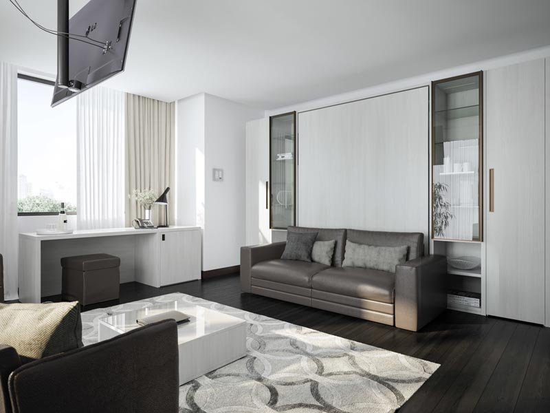 phòng khách kết hợp phòng ngủ