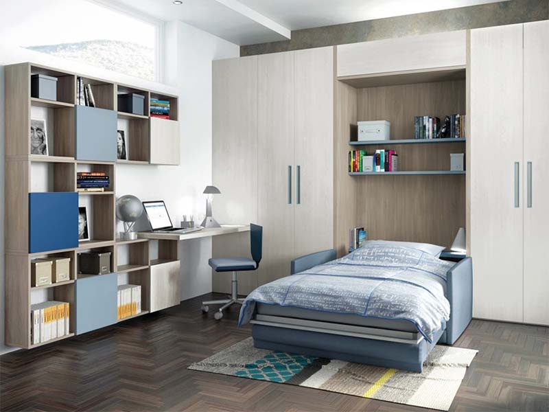 giường gấp thông minh kết hợp tủ