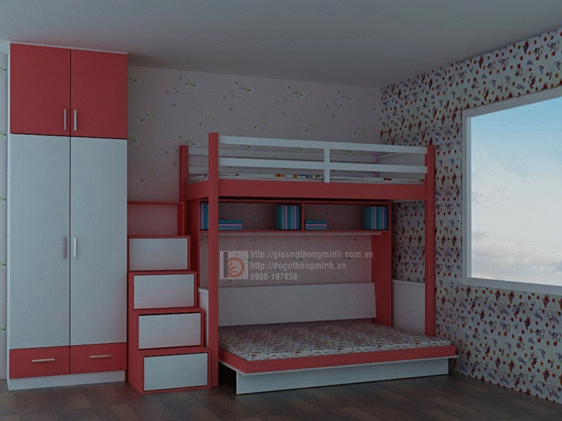 giường tầng thông minh siêu gọn