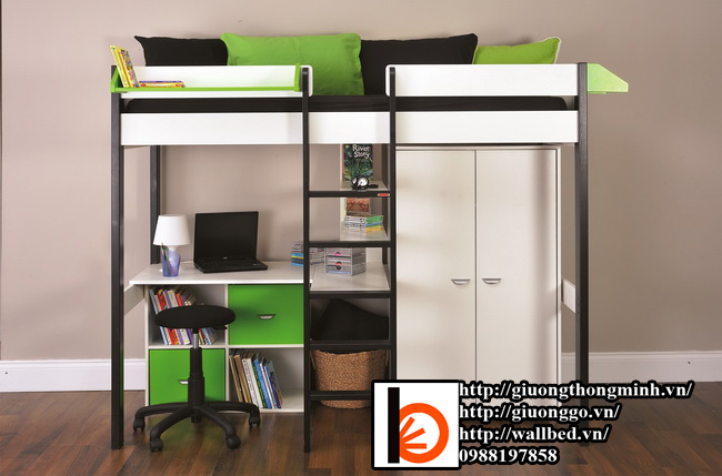 giường tầng thông minh kết hợp bàn học
