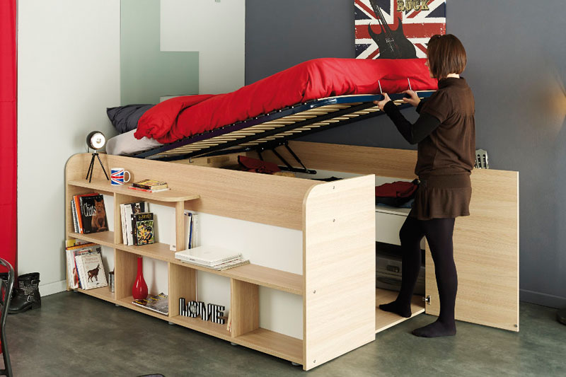 Storage bed closet combination under