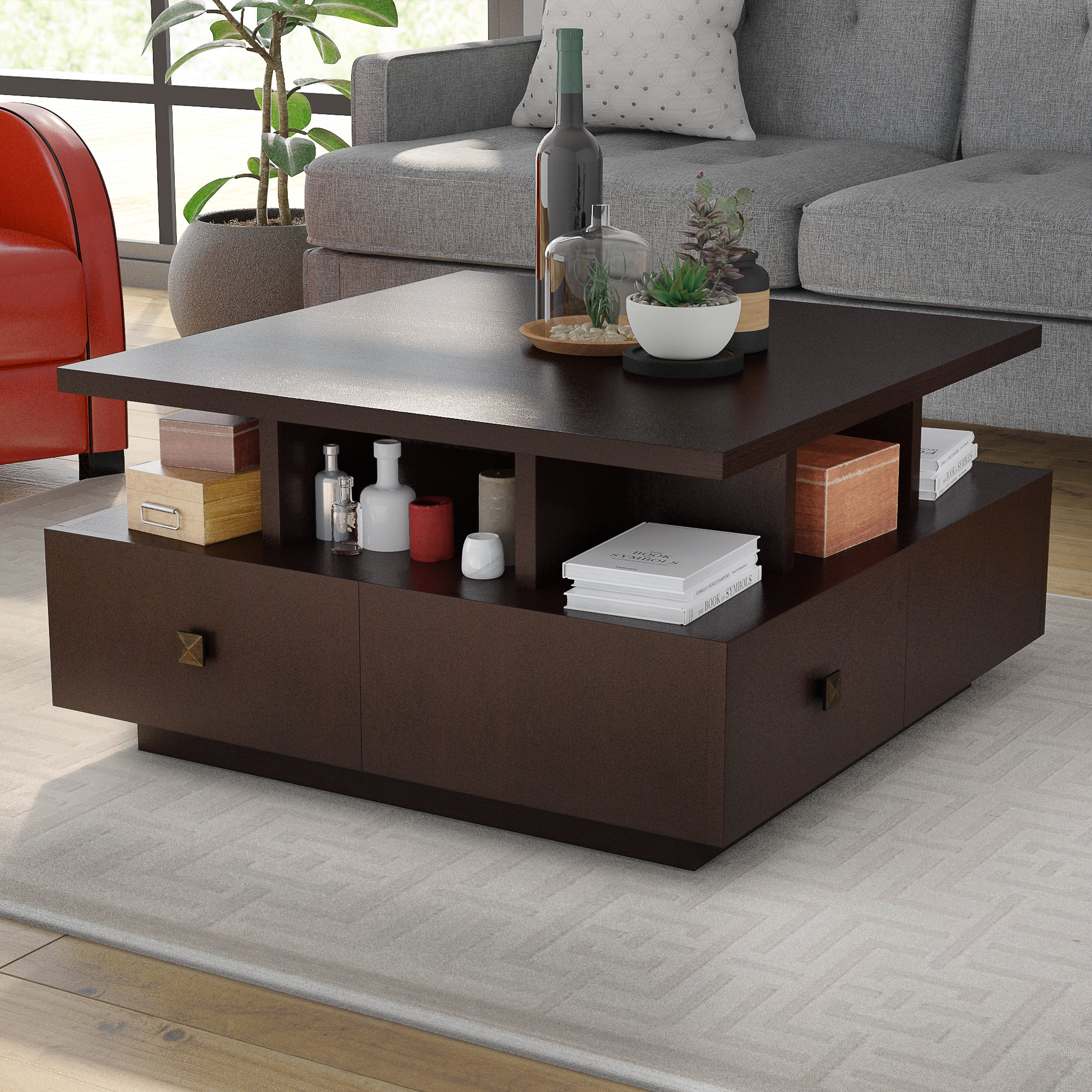 square coffee table with storage cocktail table 5cce78565aae2