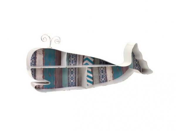 colorful rustic whale shelf