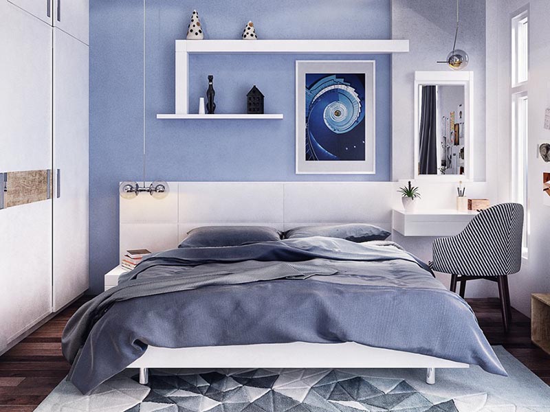 cornflower blue bedroom theme