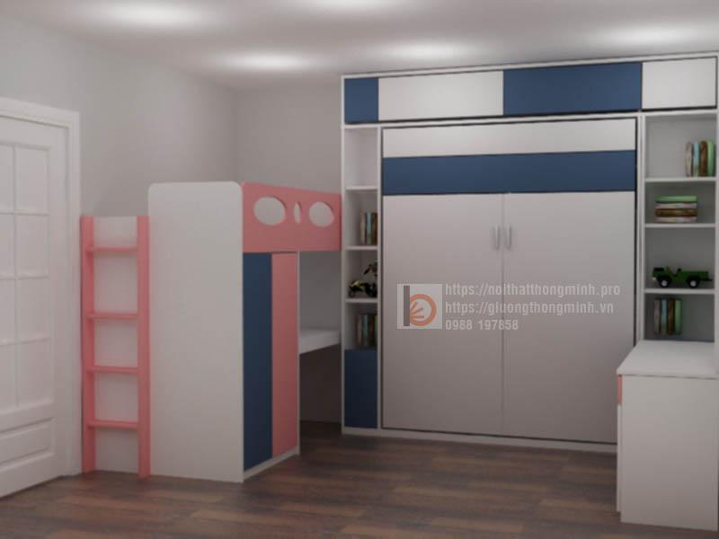 Phòng ngủ 10m2 cho 3 bé vẫn rộng rãi nhà anh Đông ở Hà Đông 5176ea031034ee6ab725