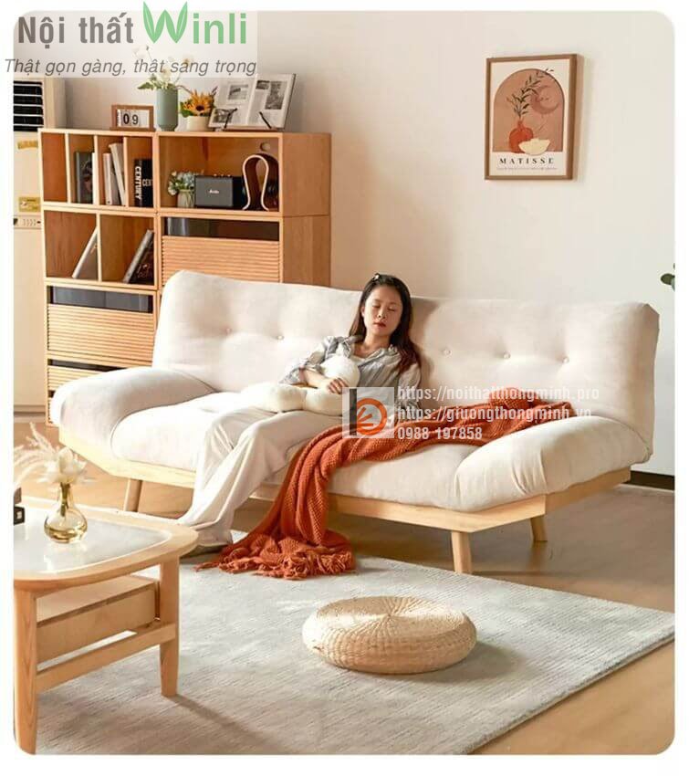 sofa giường gỗ thông minh đơn 6