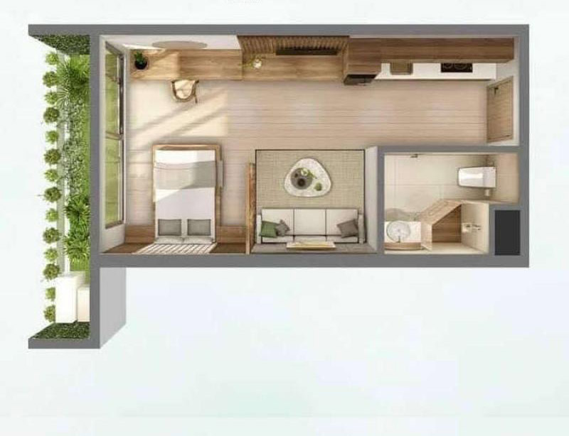 Thiết Kế Nội Thất Căn Hộ Studio 30m2- Cô Hợp Ecopark