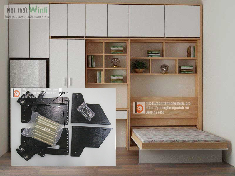 7 Mẫu giường ngủ thông minh đa năng cho phòng nhỏ hẹp phu kien giuong gap thong minh