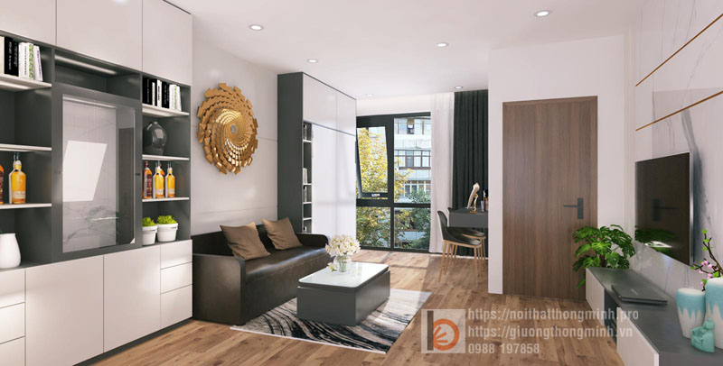 Thiết kế nội thất căn hộ studio 30m2 nhà chị Hương- Vinhomes West Point Thiet ke can ho Studio nha chi Huong West Point1 1