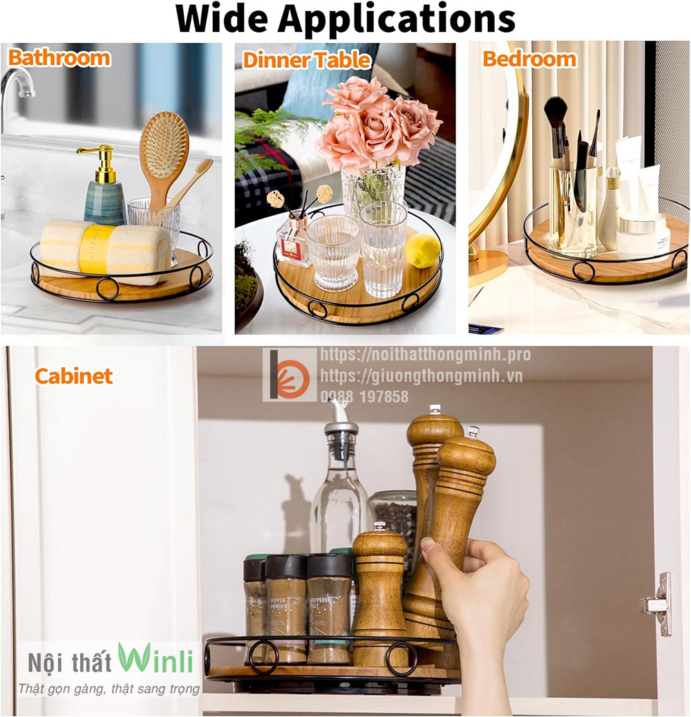 Kệ đựng gia vị thông minh xoay 360 tiện lợi Kệ đựng gia vị thông minh xoay 360 tiện lợi