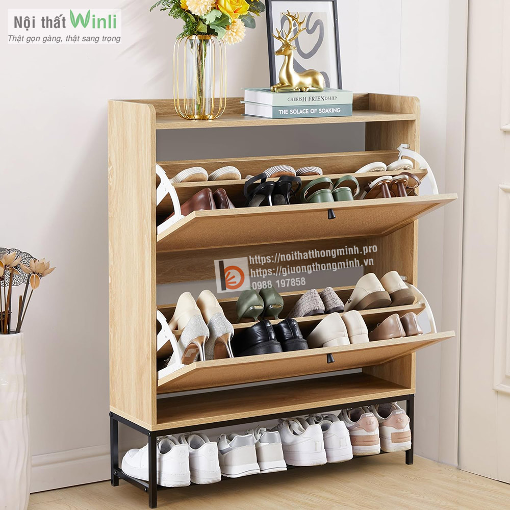 Tủ giày thông minh 2 tầng nhỏ gọn tiện lợi Tủ giày thông minh 2 tầng nhỏ gọn tiện lợi