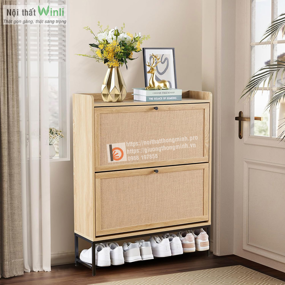 Tủ giày thông minh 2 tầng nhỏ gọn tiện lợi Tủ giày thông minh 2 tầng nhỏ gọn tiện lợi