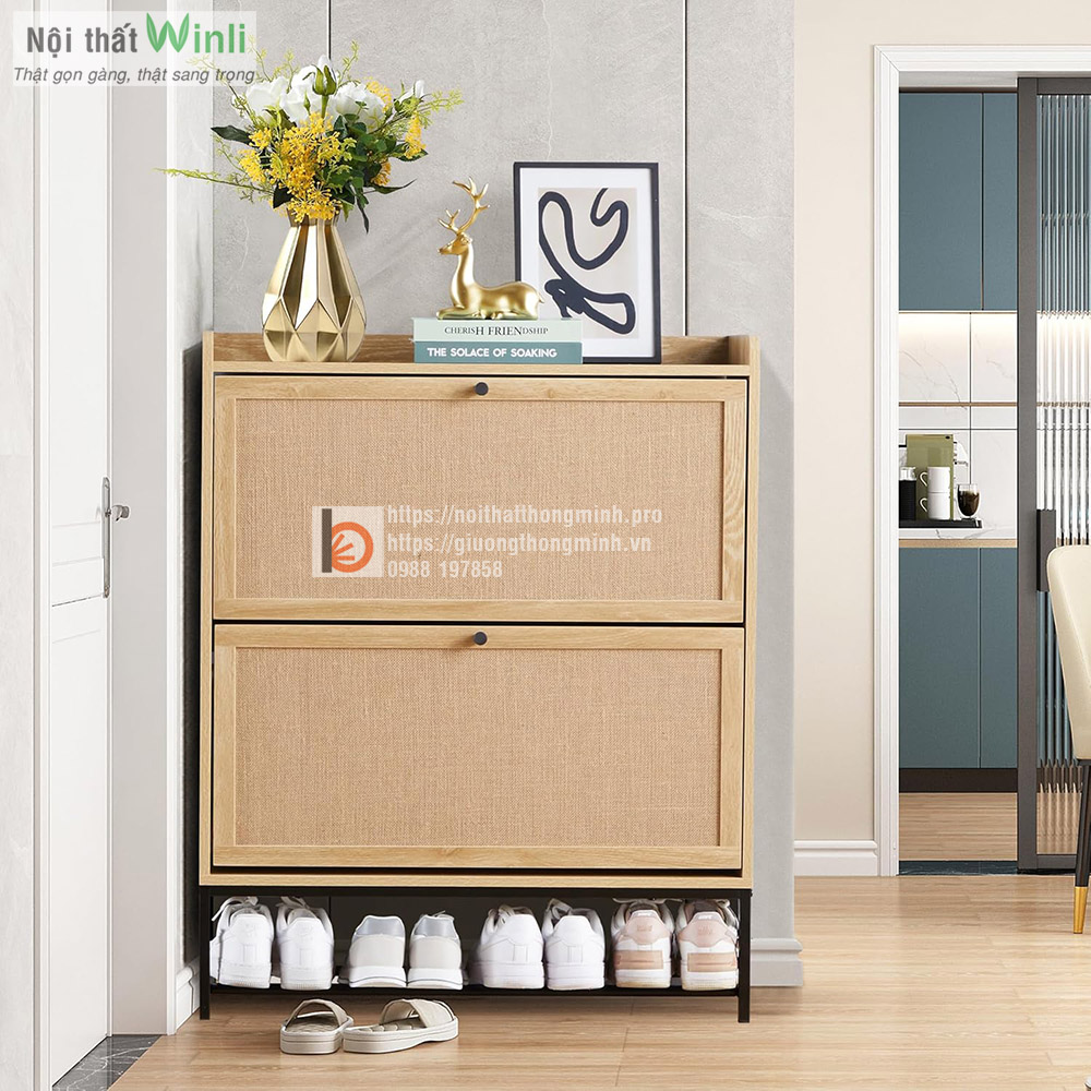 Tủ giày thông minh 2 tầng nhỏ gọn tiện lợi Tủ giày thông minh 2 tầng nhỏ gọn tiện lợi